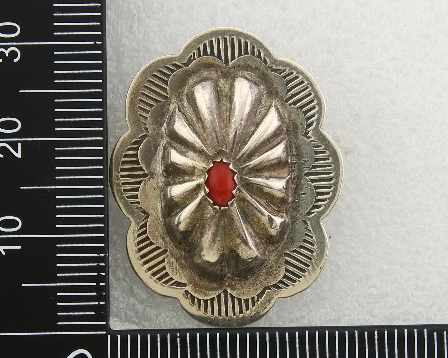 Navajo Earrings 925 Silver Natural Coral Native American Artist C.80's