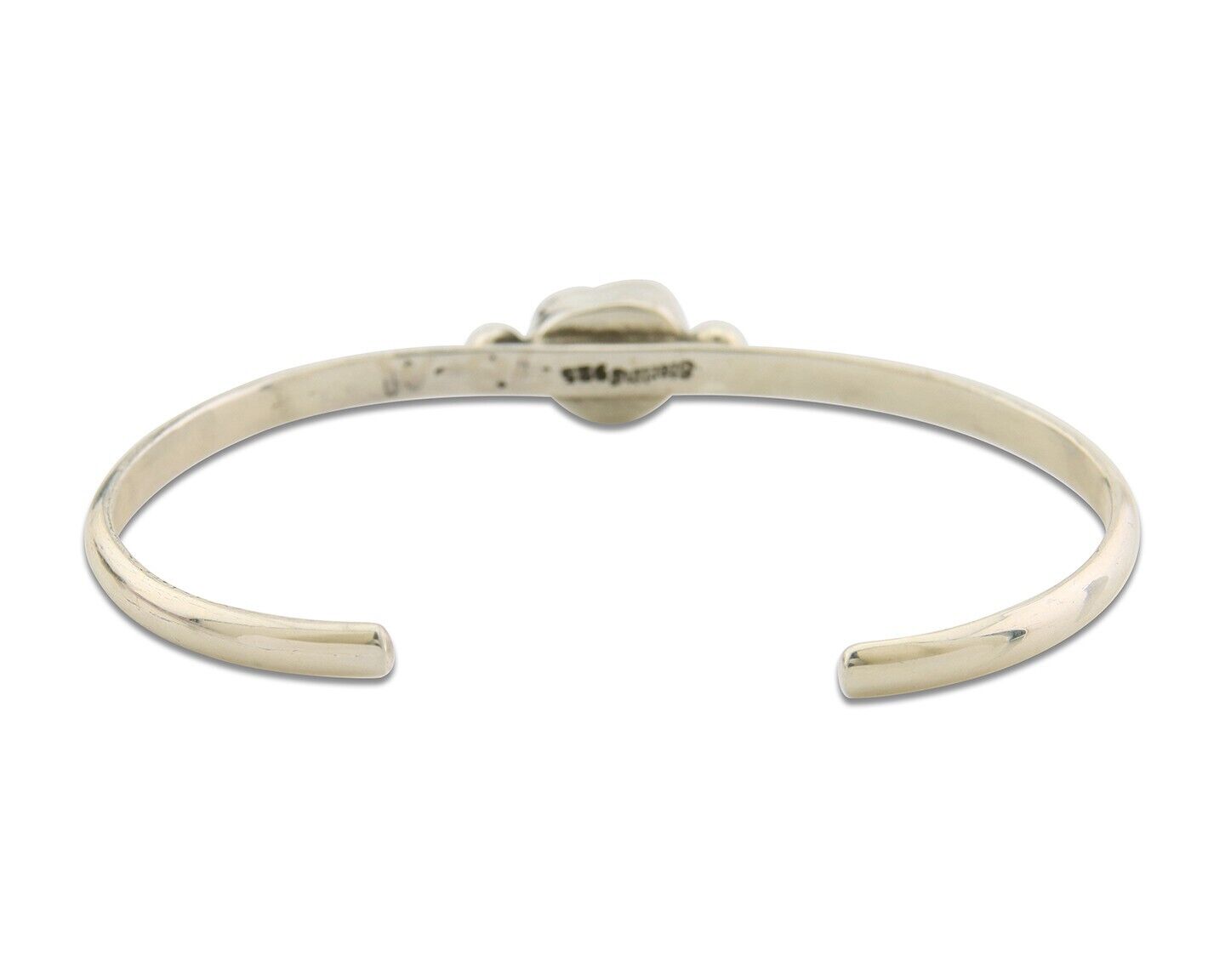 Navajo Bracelet .925 Silver Natural Red Coral Cuff Native American Artist C.80's