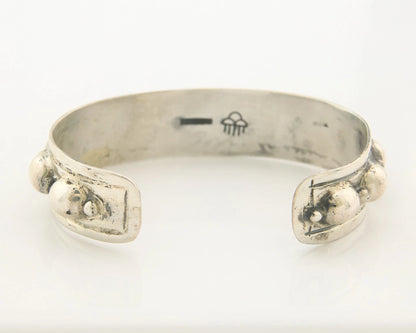 Navajo Cuff Bracelet Sterling Silver Vintage Native Artist Signed Rain Cloud
