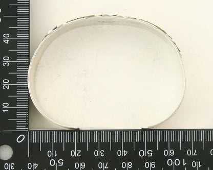 Navajo Bracelet Gold & 925 Silver Handmade 16 mm Wide Signed Thomas Singer C80s