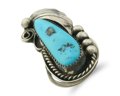 Vintage Navajo Ring 925 Sterling Silver Authentic Manassas Turquoise Size 6.5