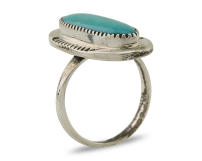 Navajo Ring 925 Silver Blue Turquoise Artist Signed SE C.80's