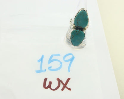 Navajo Ring 925 Sterling Natural Blue Turquoise Signed Begay C.80's