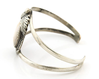 Navajo Cuff Bracelet Sterling Silver Authentic Pink Muscle Artist Signed