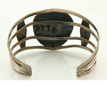 Vintage Navajo Bracelet 925 Silver Natural Blue Turquoise Native American Artist