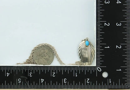 Navajo Necklace 925 Sterling Silver Turquoise Vintage Artist Signed KF