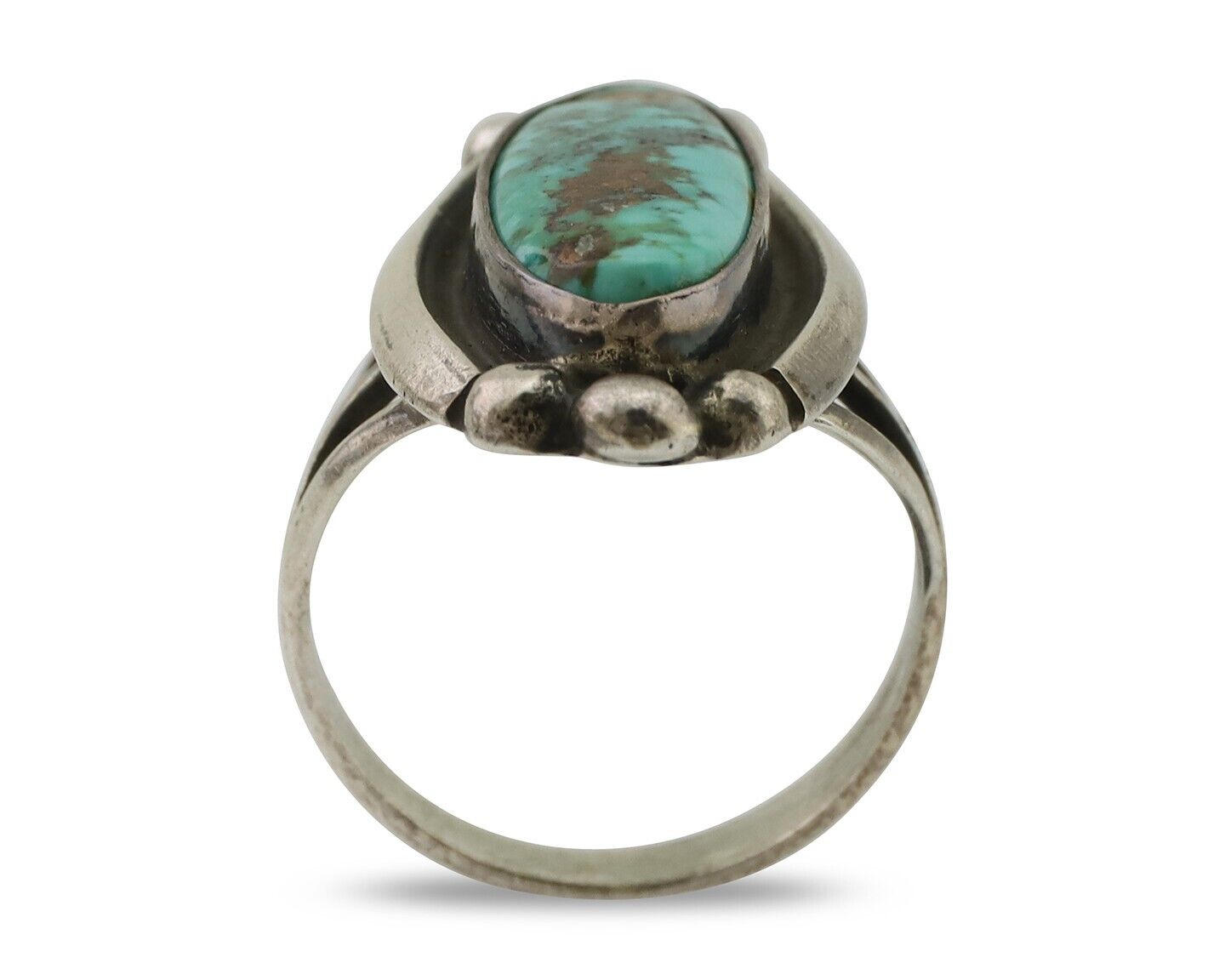 Navajo Royston Turquoise Ring 925 Silver Native Artist Signed Sunrise C.80's