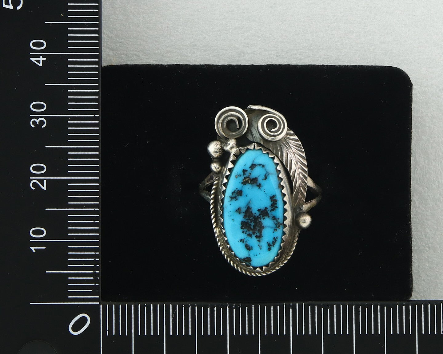 Navajo Ring Sterling Silver Authentic Turquoise Signed Justin Morris Size 7.25