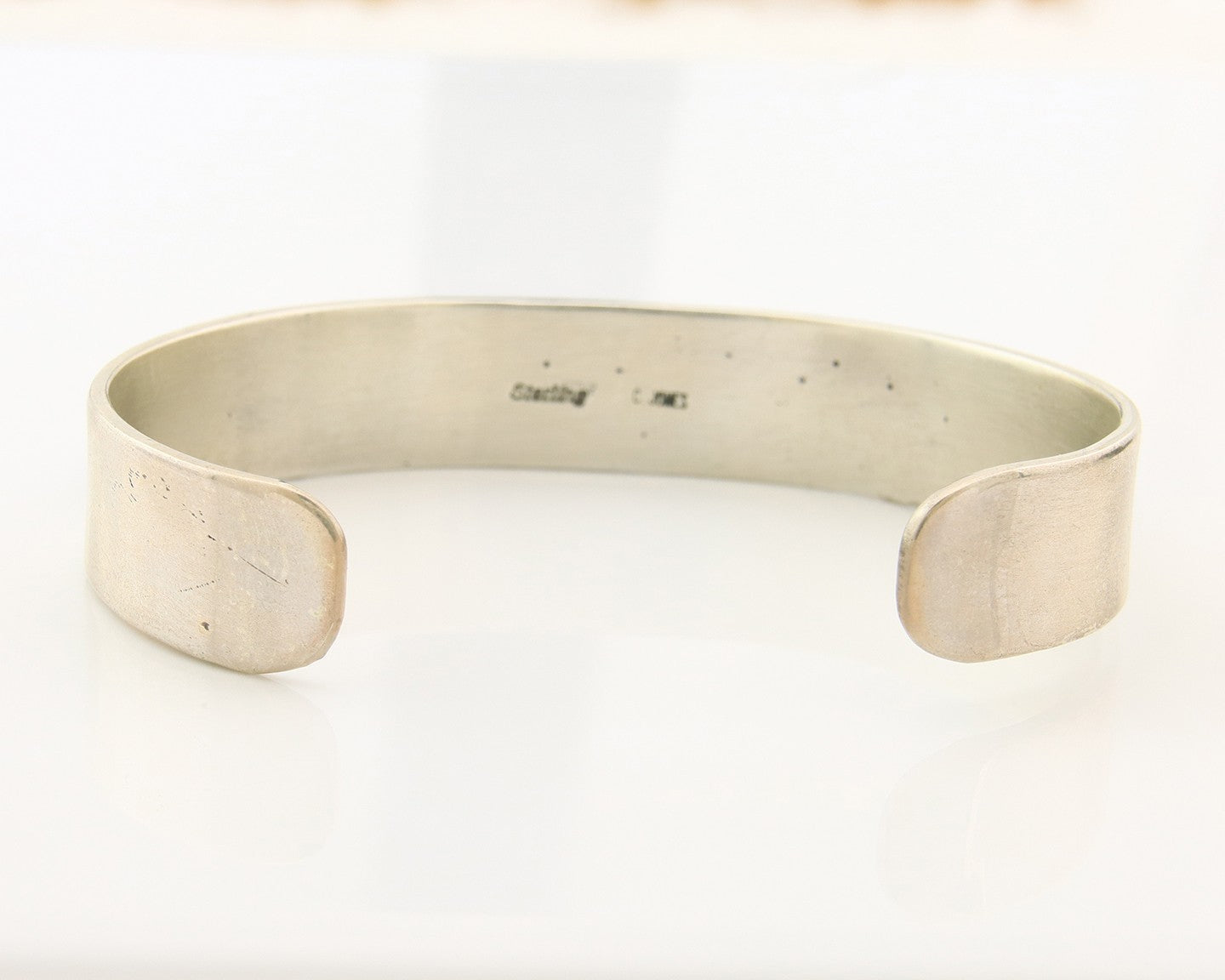 Navajo Bracelet Sterling Silver Nevada Turquoise Artist Signed C Jones