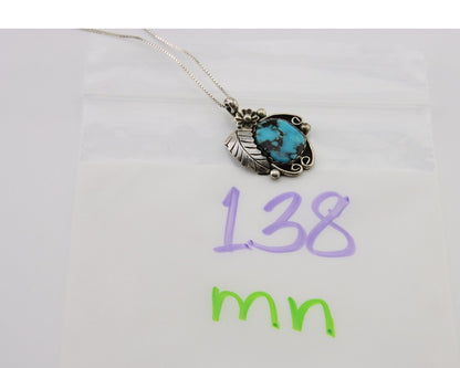 Navajo Necklace 925 Silver Natural Turquoise Native Artist C.80's