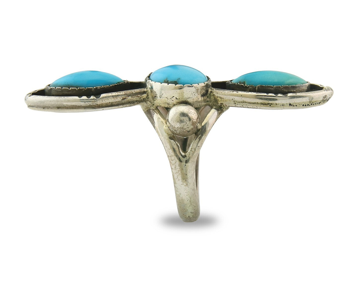 Vintage Navajo Ring 925 Sterling Silver Turquoise Handmade Size 6.25