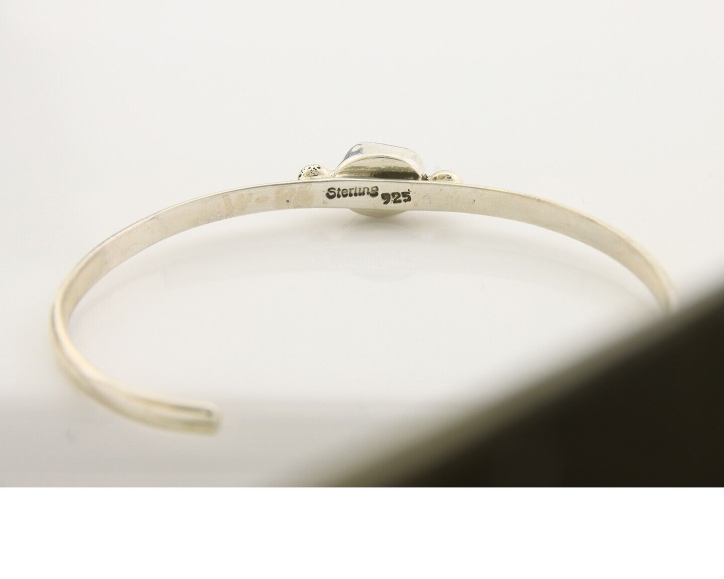 Navajo Bracelet .925 Silver Natural Red Coral Cuff Native American Artist C.80's