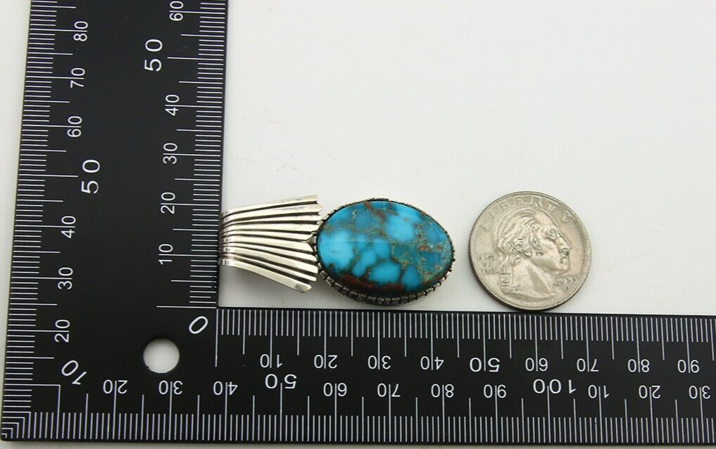 Navajo Pendant .925 Silver Turquoise Artist Signed D C.80's