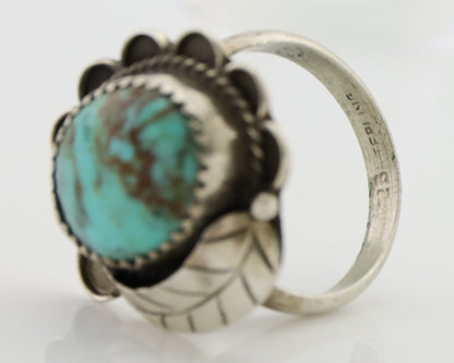 Navajo Handmade Ring 925 Silver Kingman Turquoise Native American Artist C.80's
