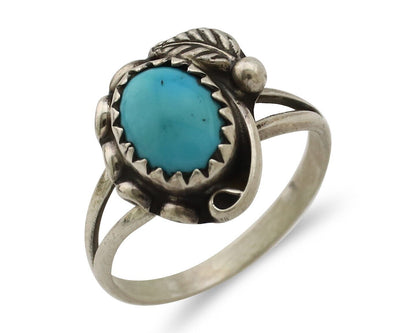 Navajo Ring 925 Silver Turquoise Artist Signed SkyStone Creations C.80's