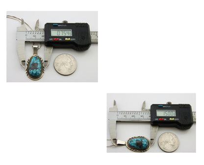 Navajo Necklace 925 Silver Spiderweb Turquoise Artist Signed Loretta Begay C80's