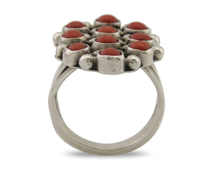 Navajo Coral Snake Eye Ring Native American Artist Size 7.25