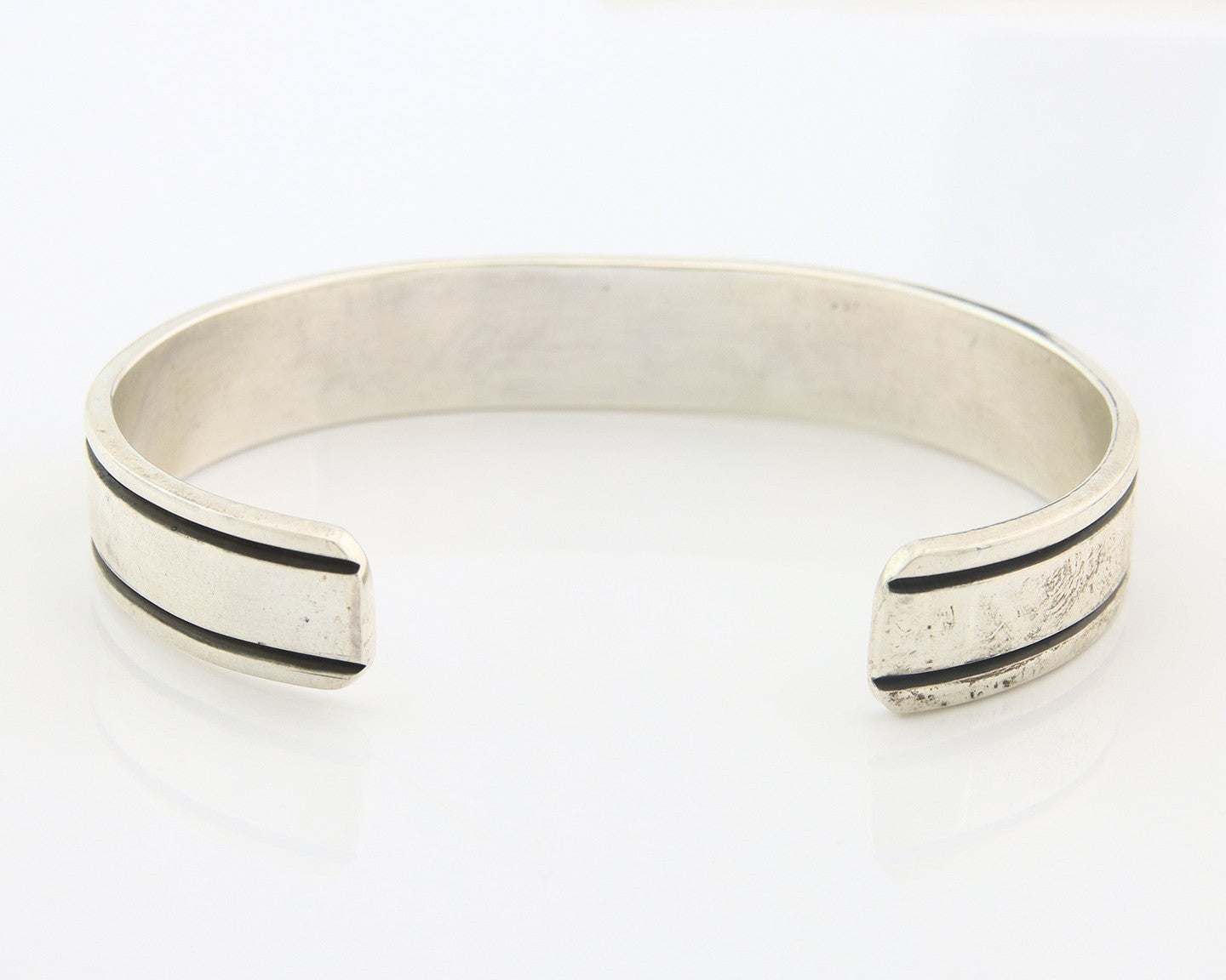 Navajo Cuff Bracelet Sterling Silver & Gold Vintage Signed Larry L Kaye