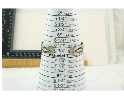 Navajo Bracelet 925 Silver Artist Signed Hand Stamped Handmade Cuff C.80's