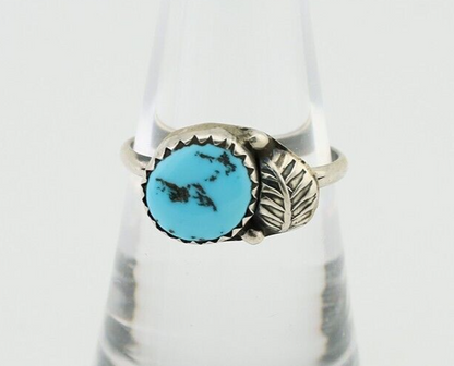 Navajo Ring 925 Silver Sleeping Beauty Turquoise Native American Artist C.80's