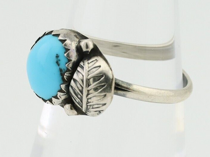 Navajo Ring 925 Silver Sleeping Beauty Turquoise Native American Artist C.80's