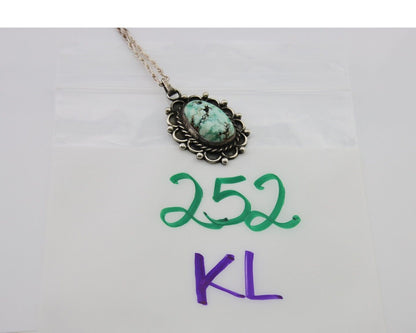 Navajo Necklace 925 Silver Natural Turquoise Native American Artist C.80's