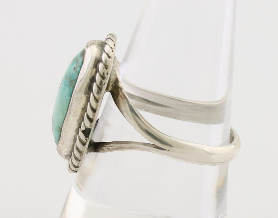 Navajo Ring 925 Silver Natural Blue Turquoise Native American Artist C.80's