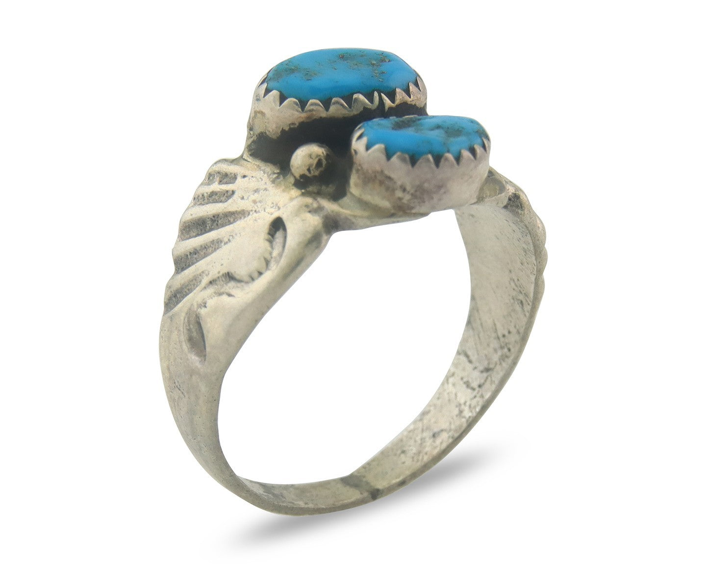 Navajo Ring Sterling Silver Authentic Vintage Turquoise Size 9.5