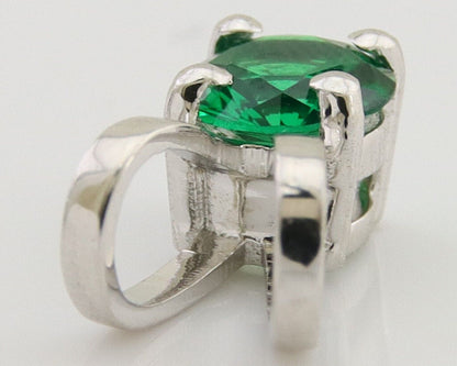 May Birthstone Pendant Set in 14k Solid White Gold