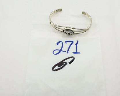 Navajo Cuff Bracelet 925 Silver Vintage Spirit Bear Signed JNP