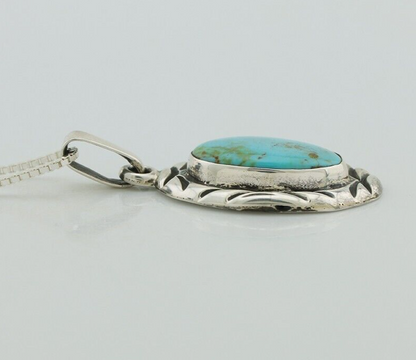 Navajo Necklace 925 Silver Kingman Turquoise Signed C Montoya C.80s