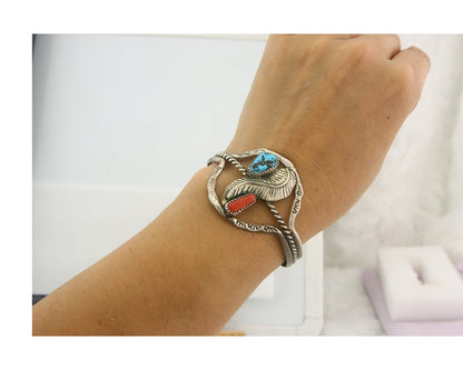 Vintage Navajo Bracelet 925 Silver Handmade Authentic Gemstone Traditional