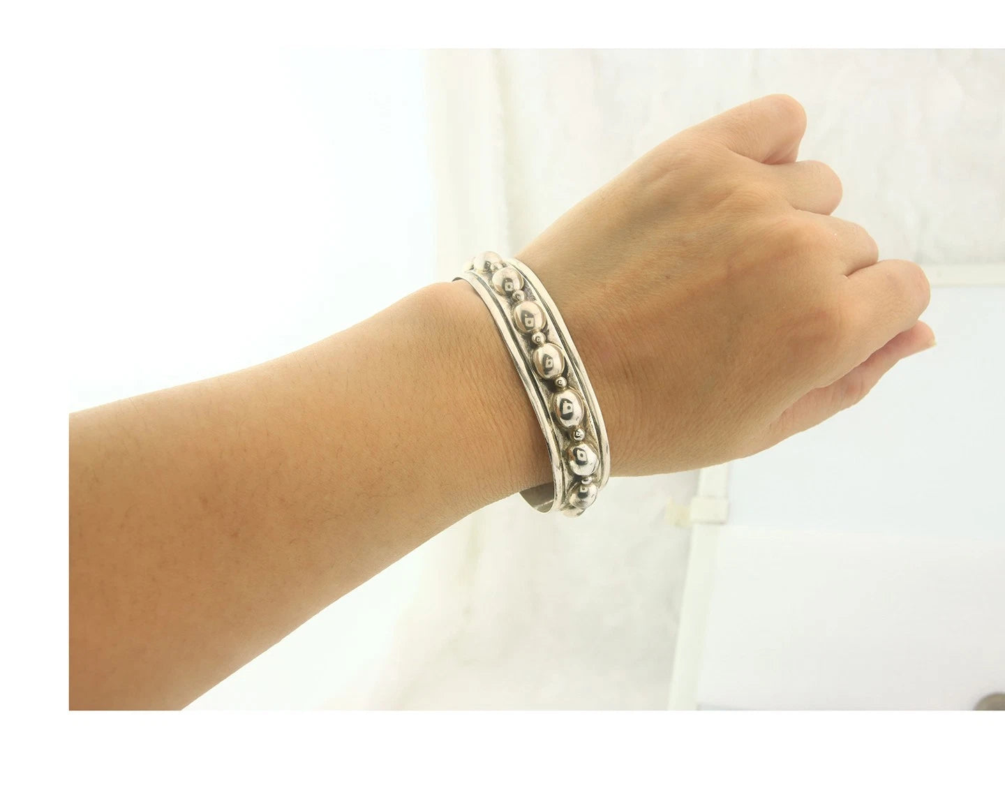 Navajo Cuff Bracelet Sterling Silver Vintage Native Artist Signed Thunderbird
