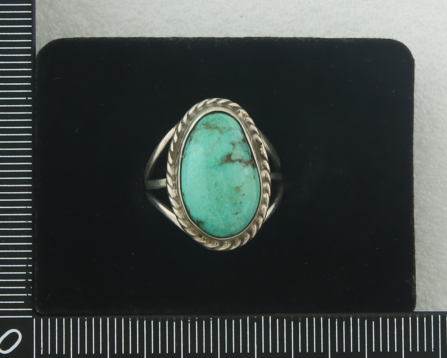 Vintage Navajo Ring 925 Sterling Authentic Santa Rita Turquoise Size 6.5