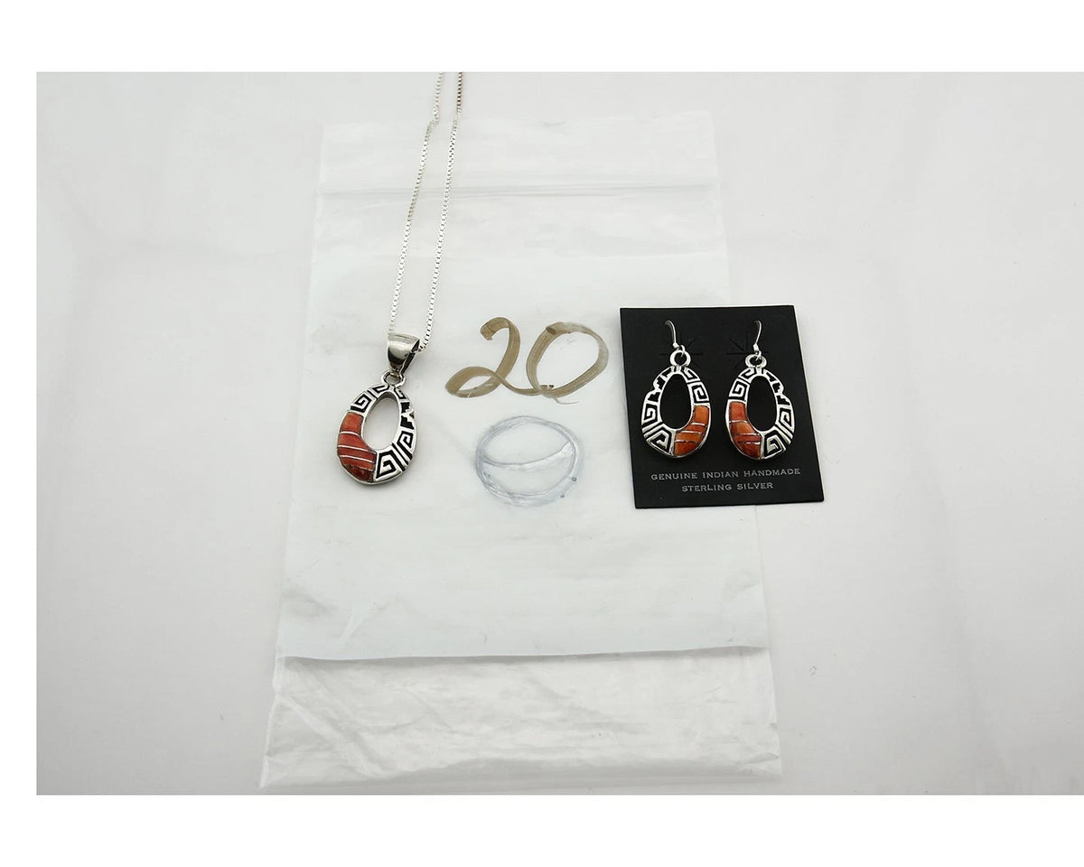Navajo Necklace Earring Set Sterling Vintage Spiney Oyster Authentic