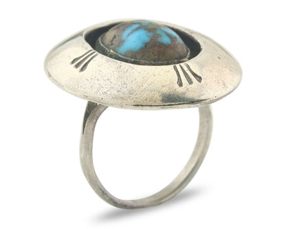 Vintage Ring 925 Sterling Authentic Traditional Bisbee Turquoise Size 7.5