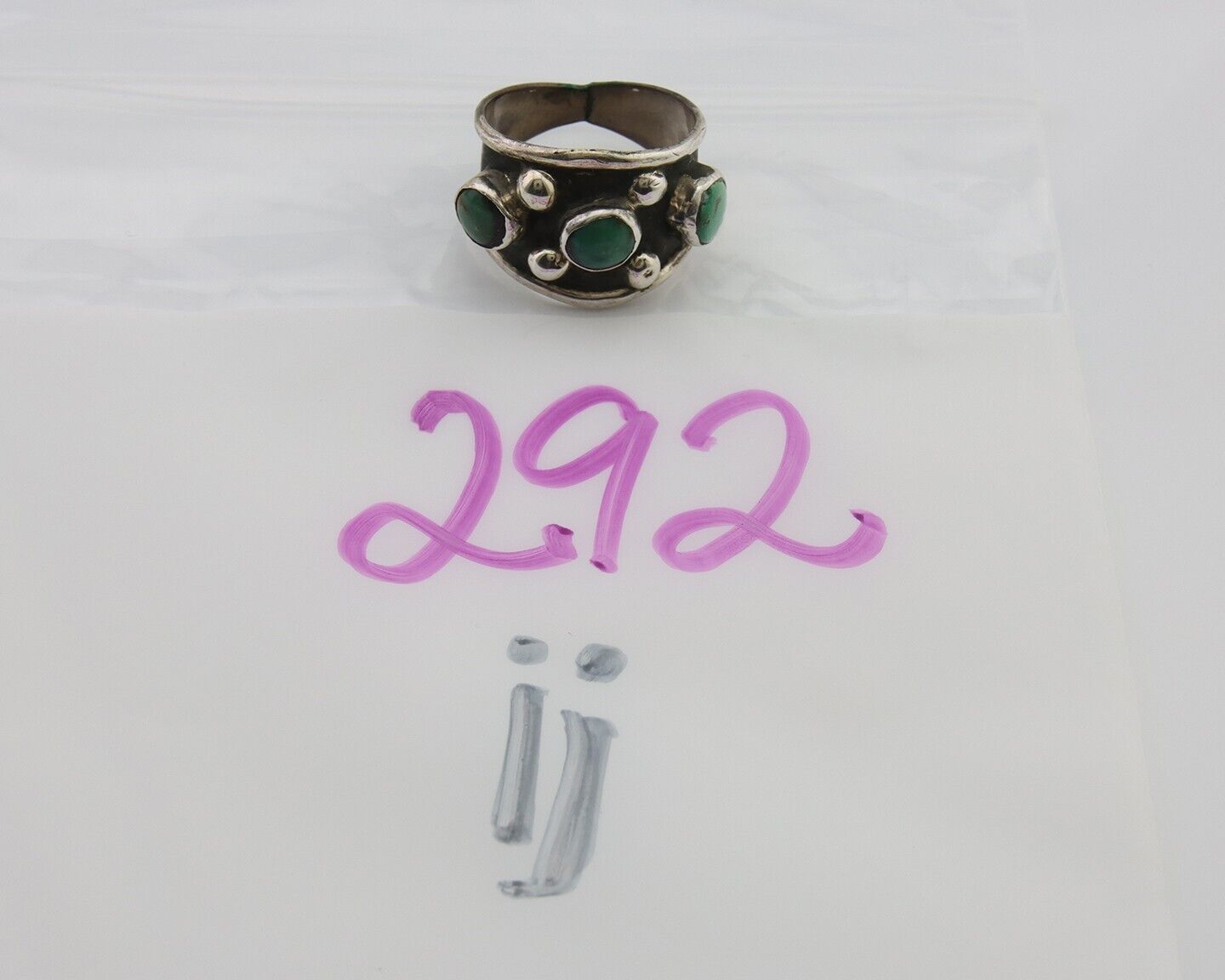 Navajo Handmade Ring 925 Silver Natural Turquoise Native Artist C.80's
