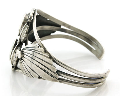 Navajo Cuff Bracelet 925 Sterling Silver Natural MOP Vintage Signed Platero