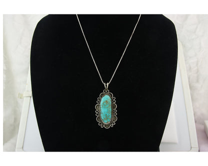 Navajo Sterling Silver Necklace Authentic Turquoise Vintage Handmade