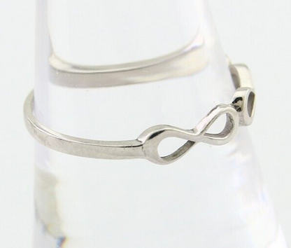 Infinity Heart Promise Ring 925 Solid Silver Size 8.25