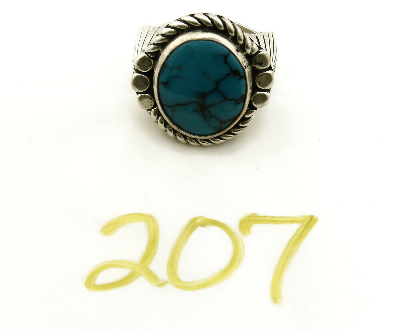 Navajo Ring .925 SOLID Silver China Mountain Turquoise Signed Doug Zachary C.80