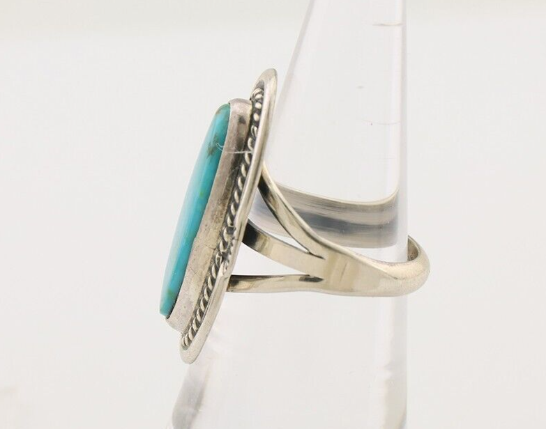 Navajo Ring 925 Silver Blue Turquoise Native Artist Signed M Begay C.80's