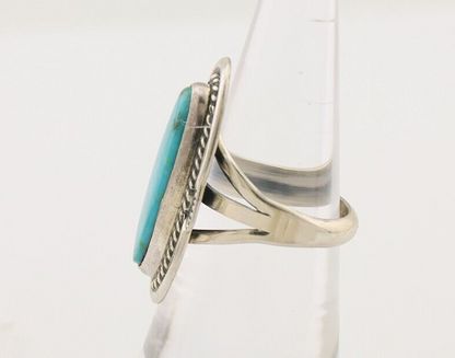 Navajo Ring 925 Silver Blue Turquoise Native Artist Signed M Begay C.80's