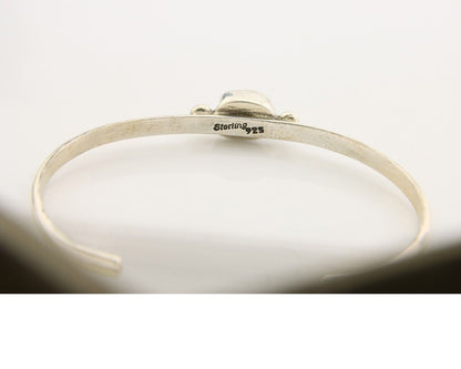 Navajo Bracelet .925 Silver Natural Red Coral Cuff Native American Artist C.80's