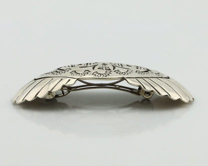 Women's Navajo Hair Clip Hand Stamped 925 Silver Native American Artist C.80's