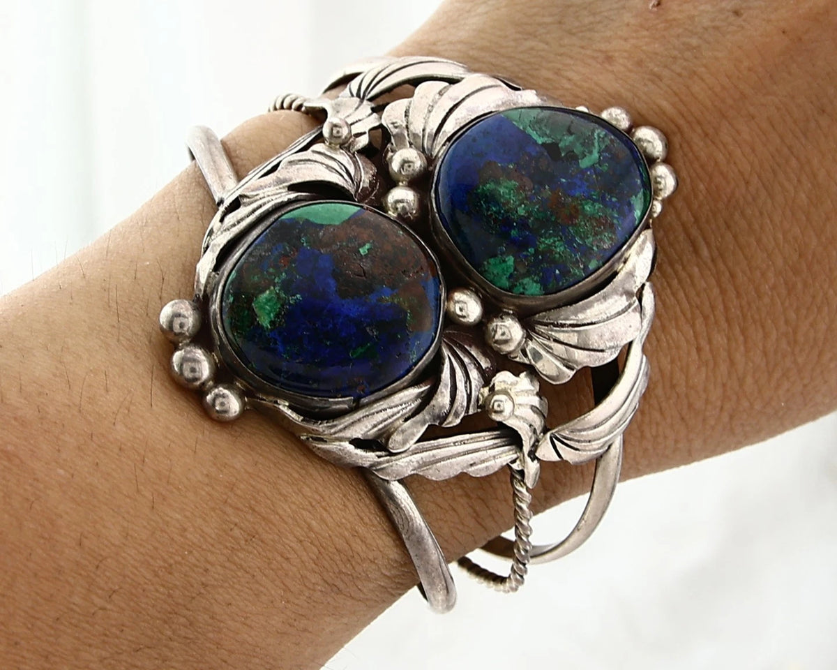 Navajo Cuff Bracelet Sterling Silver Lapis Malachite Vintage Signed Billie Eagle