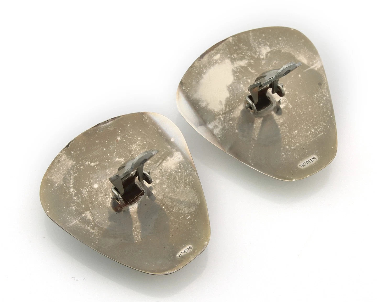 Navajo Clip-On Earrings Sterling Silver Natural Gemstones Vintage