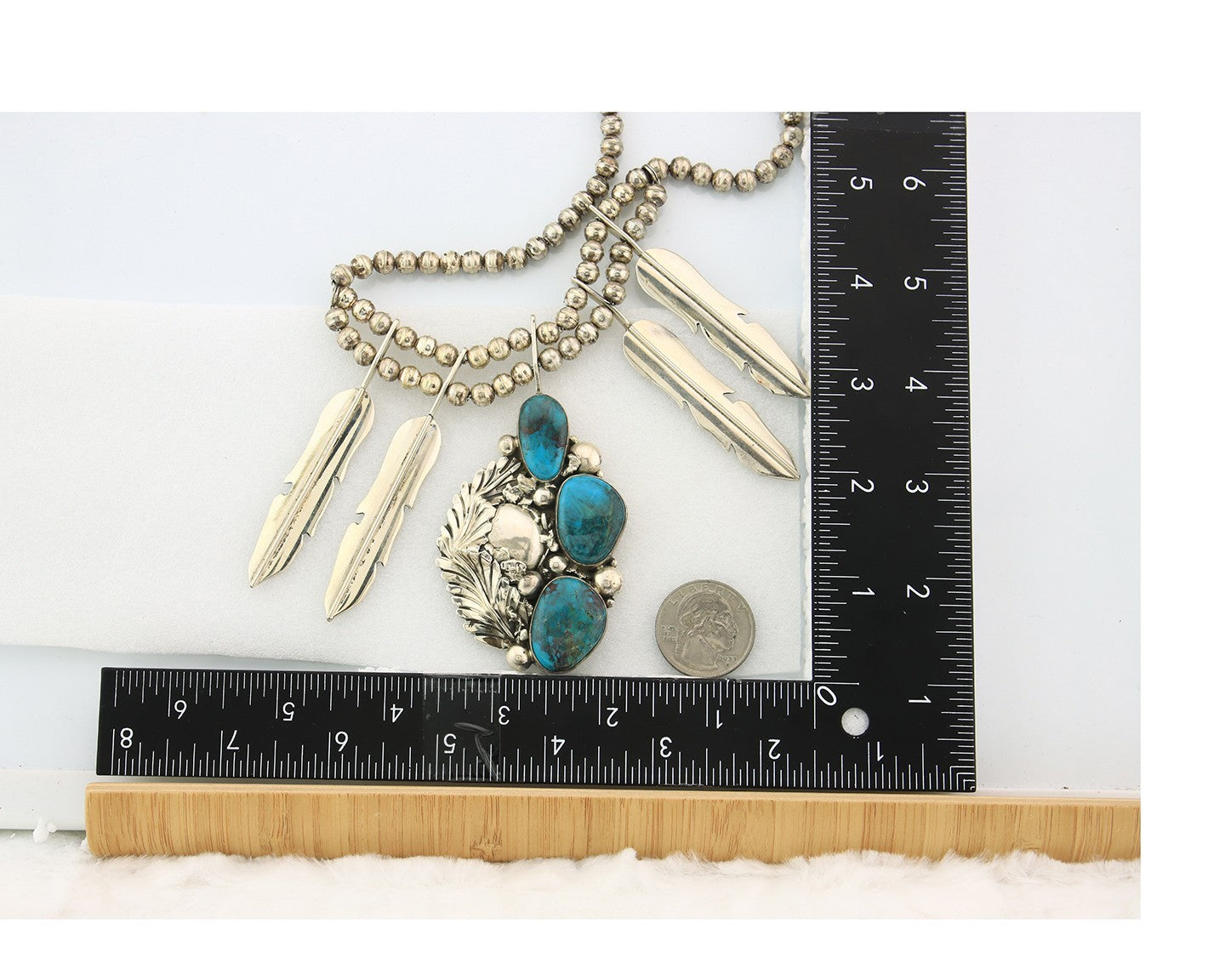 Navajo Necklace Sterling Silver Turquosie Authentic Vintage Signed Ben S