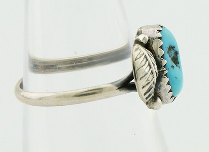 Navajo Ring 925 Silver Sleeping Beauty Turquoise Native American Artist C.80's