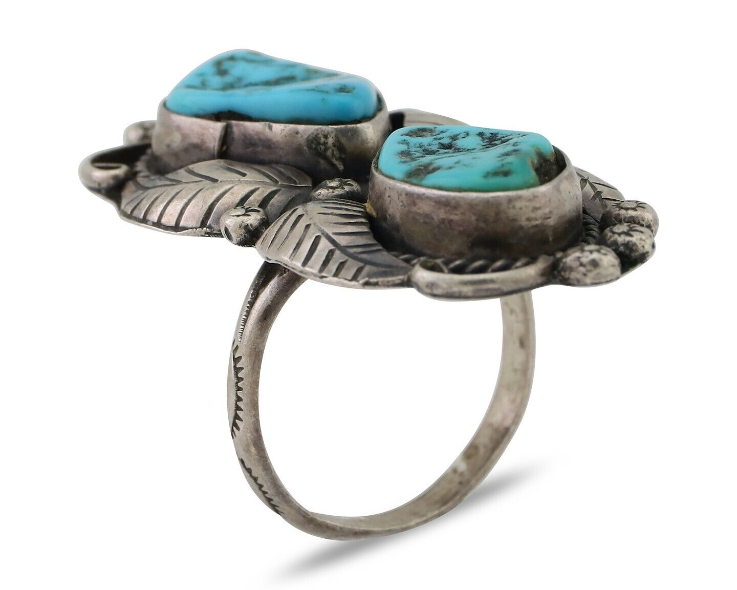 Navajo Handmade Ring 925 Silver Sleeping Beauty Turquoise Size 9.0 C.80's